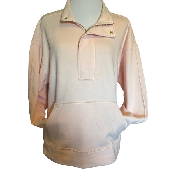 quarter zip pullover sweatshirt kangaroo pocket size xl Pink - Picture 5 of 9